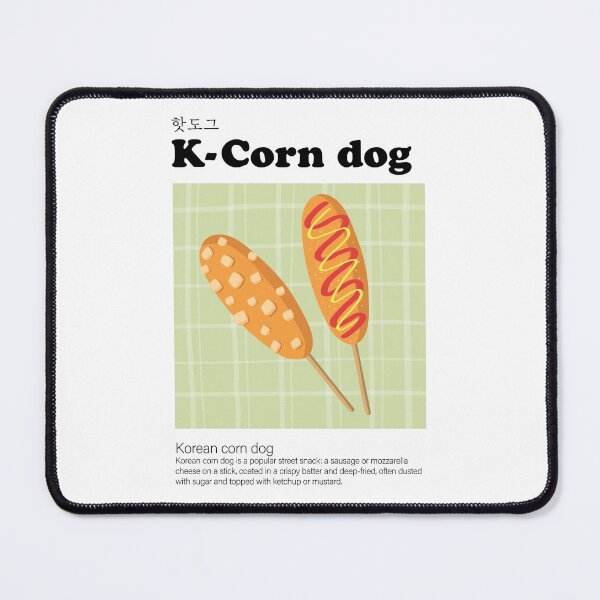 Item preview, Corn dog, k Corn Dog, Korean Corn Dog, Korean Food, Korean Cuisine, Korean Street Food Vector illustration Art Poster designed and sold by GennyOnThePaper.