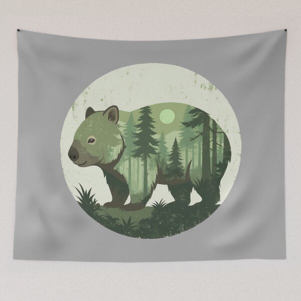 Item preview, Double Exposure Wombat Forest Bushland designed and sold by CANDO ART STORE.
