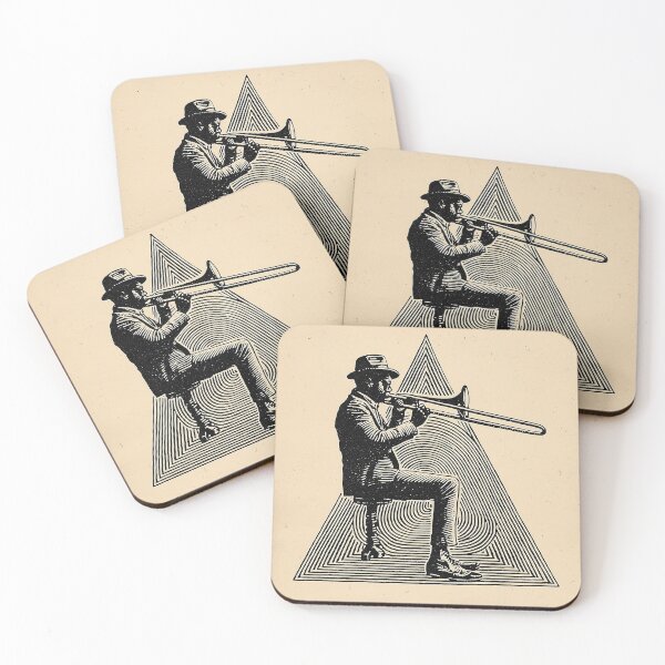 Item preview, Trombone Player with Geometric Background designed and sold by lautir.