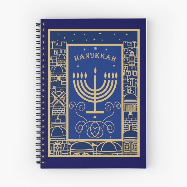 Item preview, Happy Hanukkah Vintage Gold Menorah Jewish Holiday Decoration designed and sold by sofiartmedia.