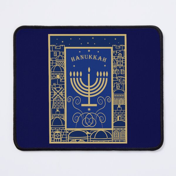 Item preview, Happy Hanukkah Vintage Gold Menorah Jewish Holiday Decoration designed and sold by sofiartmedia.