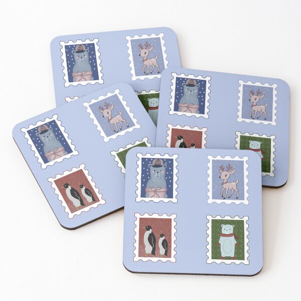 Item preview, Christmas Retro Stamps Set designed and sold by ellealsopaints.