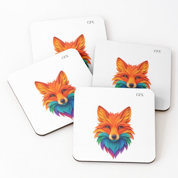 Item preview, Rainbow Fox Portrait in Paper-Cut Style  designed and sold by CaesarFraterX.