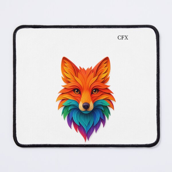 Item preview, Rainbow Fox Portrait in Paper-Cut Style designed and sold by CaesarFraterX.