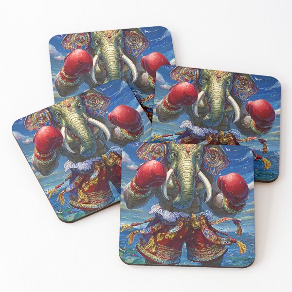 Item preview, Majestic Boxing Elephant in Colorful Attire designed and sold by Artessie.