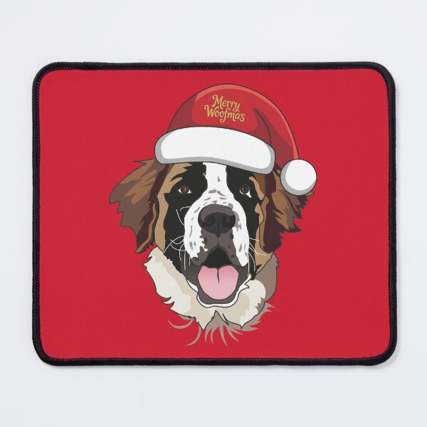 Item preview, Merry Woofmas! St Bernard in Christmas Hat designed and sold by Vector Woofs.