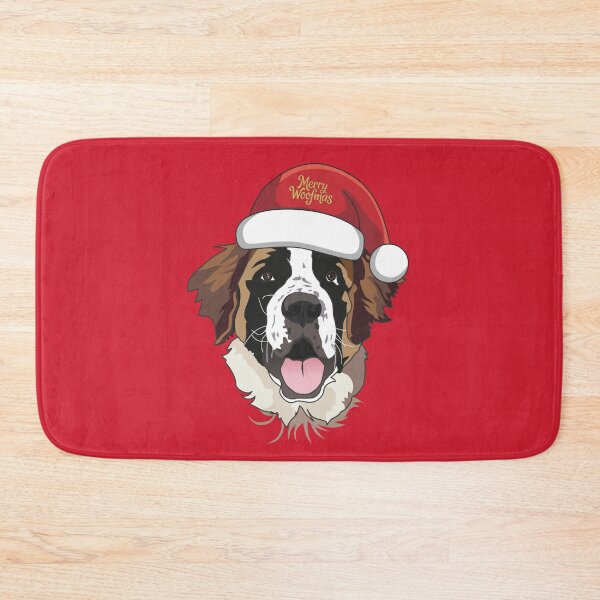 Item preview, Merry Woofmas! St Bernard in Christmas Hat designed and sold by Vector Woofs.