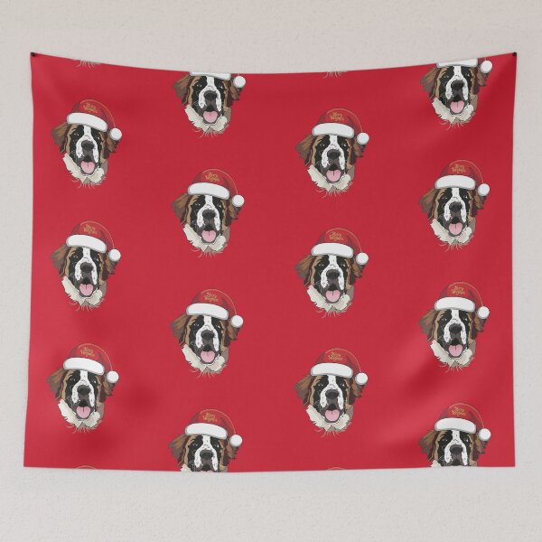 Item preview, Merry Woofmas! St Bernard in Christmas Hat designed and sold by Vector Woofs.