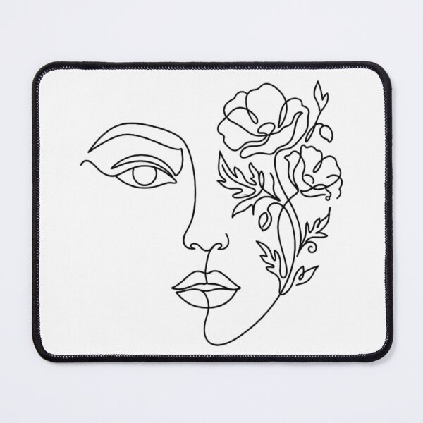 Item preview, Minimalist One-Line Woman Face with Floral Cover – Elegant Line Art Portrait Design designed and sold by Zippy Creation.