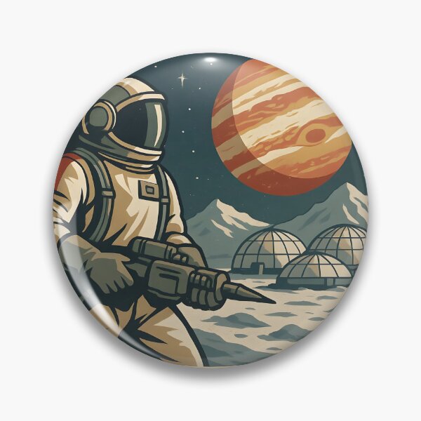 Item preview, Retro Space Poster Featuring Colonize Europa Theme with Astronaut. designed and sold by The-T-In-Retro.