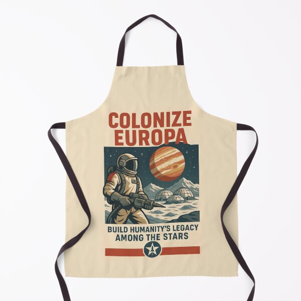 Item preview, Retro Space Poster Featuring Colonize Europa Theme with Astronaut. designed and sold by The-T-In-Retro.
