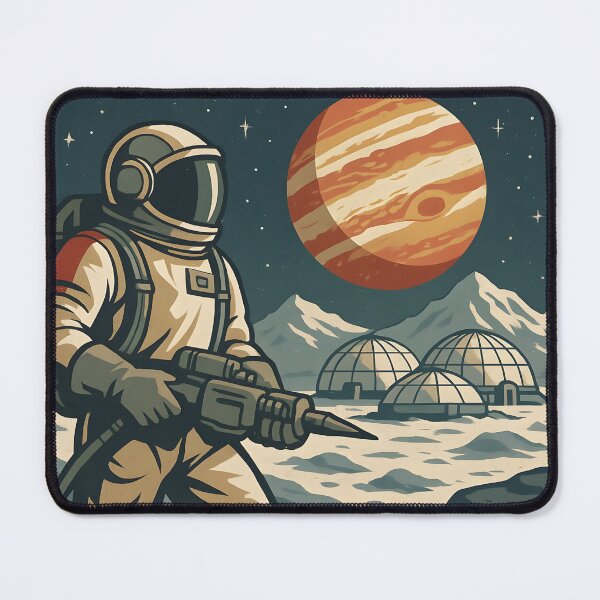 Item preview, Retro Space Poster Featuring Colonize Europa Theme with Astronaut. designed and sold by The-T-In-Retro.