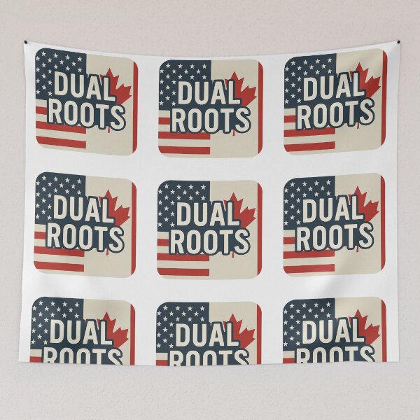 Item preview, Dual Roots USA Canada Flag Design designed and sold by CO-QC-Creative.