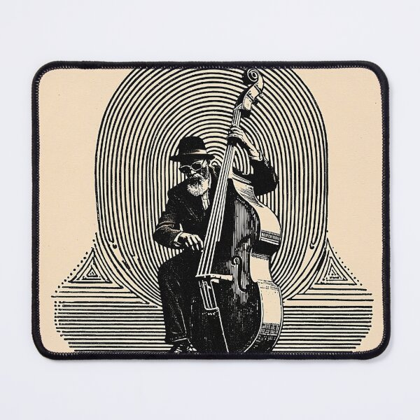 Item preview, Jazz Musician Playing Double Bass designed and sold by lautir.