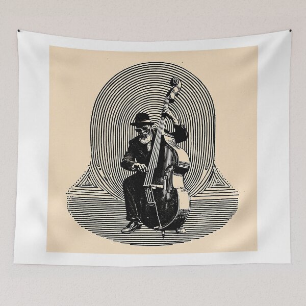 Item preview, Jazz Musician Playing Double Bass designed and sold by lautir.