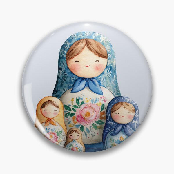 Item preview, Matryoshka Nesting Dolls Placed Side by Side designed and sold by Violet Peonies.