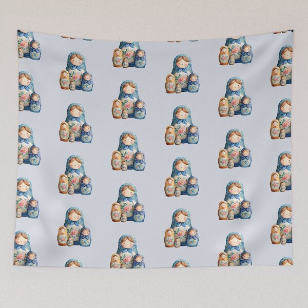 Item preview, Matryoshka Nesting Dolls Placed Side by Side designed and sold by Violet Peonies.