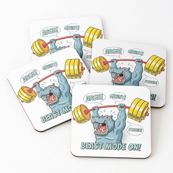 Item preview, Funny Weightlifting Hippo Comic Art designed and sold by SholoStudio.