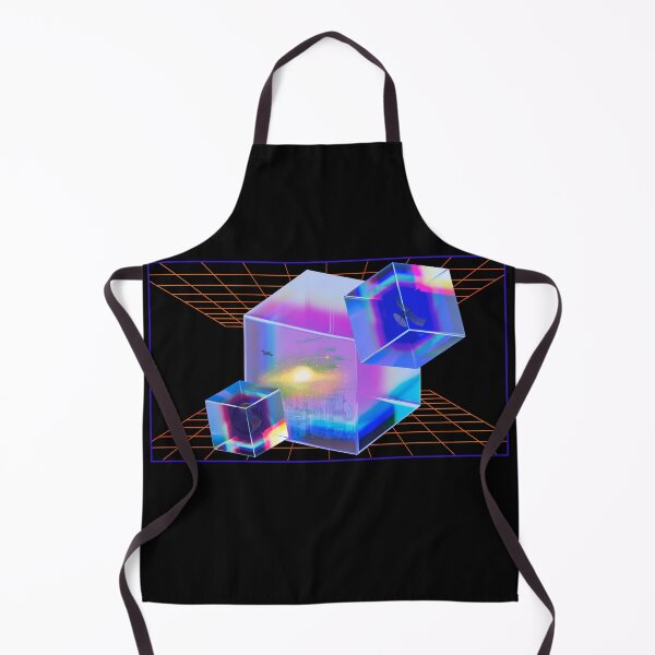 Item preview, Retro Futuristic New World In Neon Cubes designed and sold by Lovemountain.