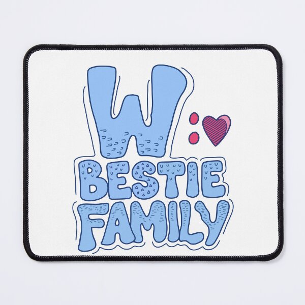 Item preview, We Love Bestie Family Gift Blue Retro Typography Friends designed and sold by Lora Art.