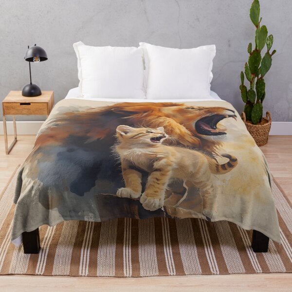 Item preview, Kitten on The Edge of a Cliff Roaring With Lion Spirit, Inspirational Strength Watercolor Design designed and sold by Moodune.