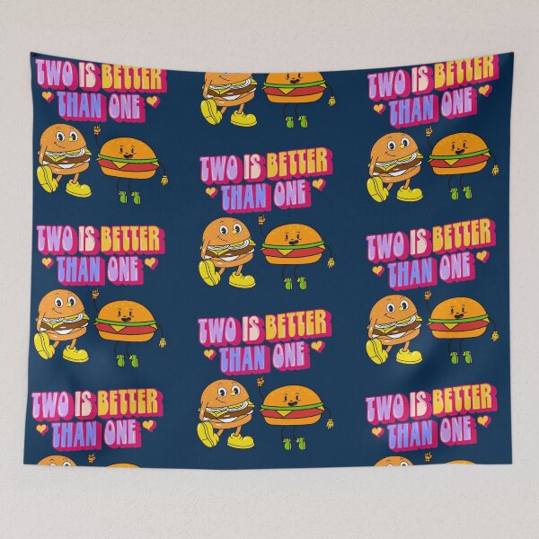 Item preview, Two Is Better Than One Retro Dancing Hamburgers designed and sold by Lovemountain.