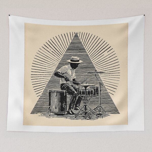 Item preview, Vintage jazz Drummer in Dynamic Motion designed and sold by lautir.