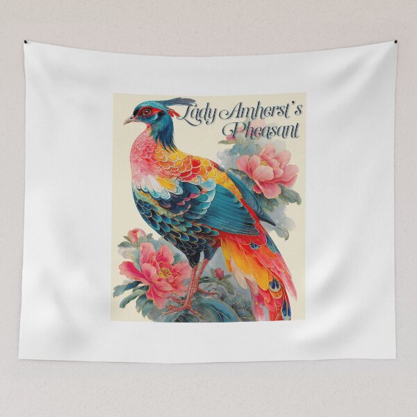 Item preview, Feathers and Peonies: The Majesty of Lady Amherst’s Pheasant designed and sold by ForeverPrintsOK.