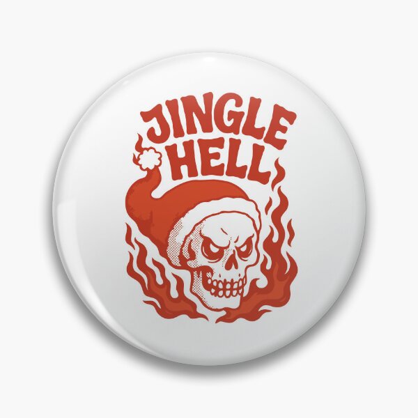 Artikelvorschau, Jingle Hell – Illustration mit flammendem Totenkopf-Weihnachtsmannhut | Gothic-Weihnachtskunst, Metal-Festtagsdesign, Schwarzer Humor zu Weihnachten entworfen und verkauft von BrainBubbleArt.