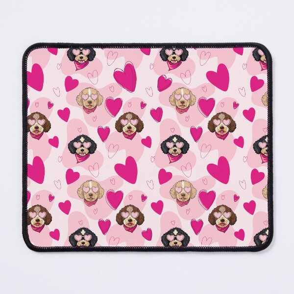 Item preview, Cockapoo & Cavapoo Pattern with Heart Sunglasses and Hearts – Cute Dog Seamless Design designed and sold by WildLakePatterns.