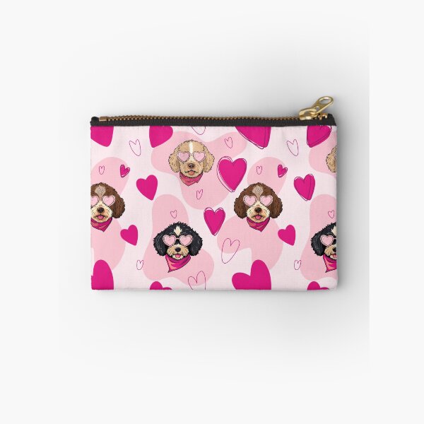 Item preview, Cockapoo & Cavapoo Pattern with Heart Sunglasses and Hearts – Cute Dog Seamless Design designed and sold by WildLakePatterns.