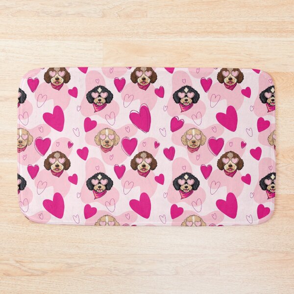 Item preview, Cockapoo & Cavapoo Pattern with Heart Sunglasses and Hearts – Cute Dog Seamless Design designed and sold by WildLakePatterns.