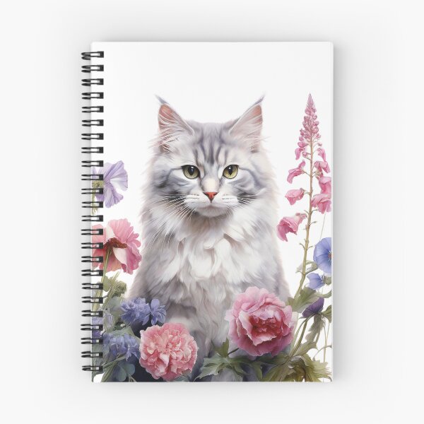Item preview, Grey Cat and Flowers designed and sold by GrifonJ.