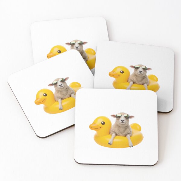 Item preview, Sheep duck pool float funny kawaii cute meme designed and sold by CheeseBlueprint.