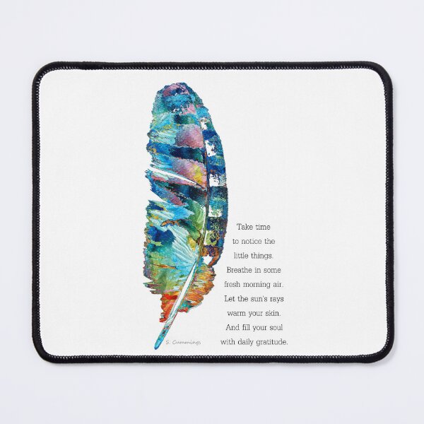 Item preview, Daily Gratitude Colorful Feather Art designed and sold by Sharon Cummings Art.