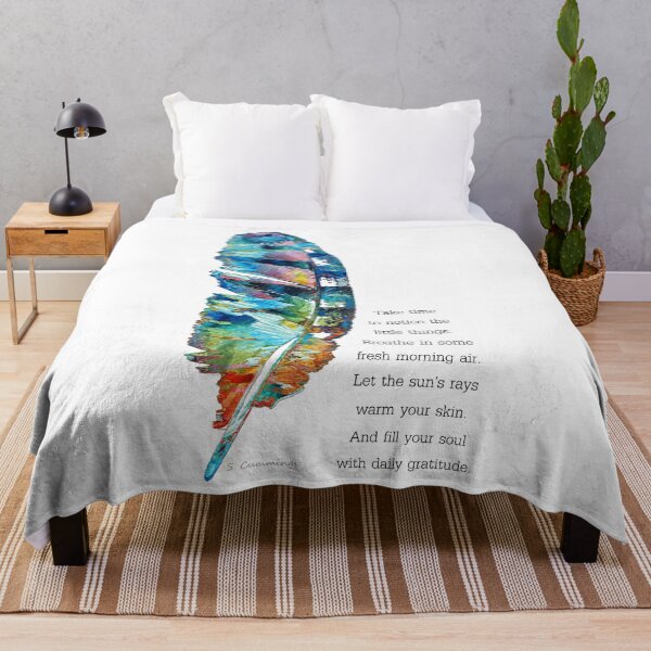 Item preview, Daily Gratitude Colorful Feather Art designed and sold by Sharon Cummings Art.