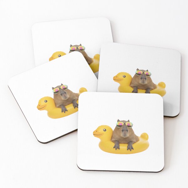 Item preview, Capybara duck pool float funny kawaii cute meme designed and sold by CheeseBlueprint.