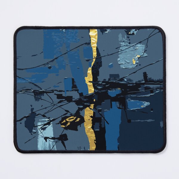 Item preview, Abstract Golden Rift - Navy Blue and Gold Textured Art designed and sold by Taanva.