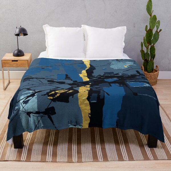 Item preview, Abstract Golden Rift - Navy Blue and Gold Textured Art designed and sold by Taanva.