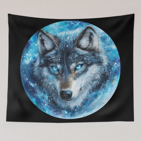 Item preview, Mystic Ice Wolf in Cosmic Snowstorm designed and sold by Daagath.