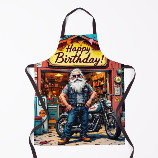 Item preview, HAPPY BIRTHDAY BIKER GARAGE 2 designed and sold by SteadyRolling.