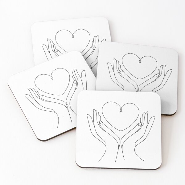 Item preview, Continuous Line Hands Forming a Heart Art designed and sold by thenextstepua.