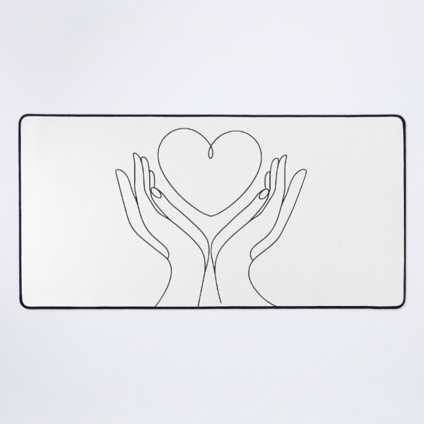 Item preview, Continuous Line Hands Forming a Heart Art designed and sold by thenextstepua.