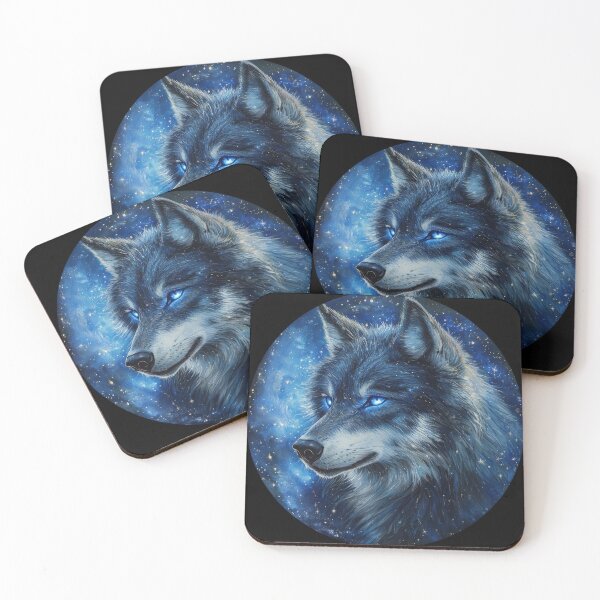 Item preview, Celestial Blue Wolf Under Starry Night designed and sold by Daagath.