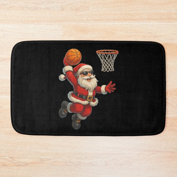 Item preview, Santa Slam Dunk – Cool Basketball Santa Claus Christmas Art | Funny Holiday Sports Illustration designed and sold by BrainBubbleArt.
