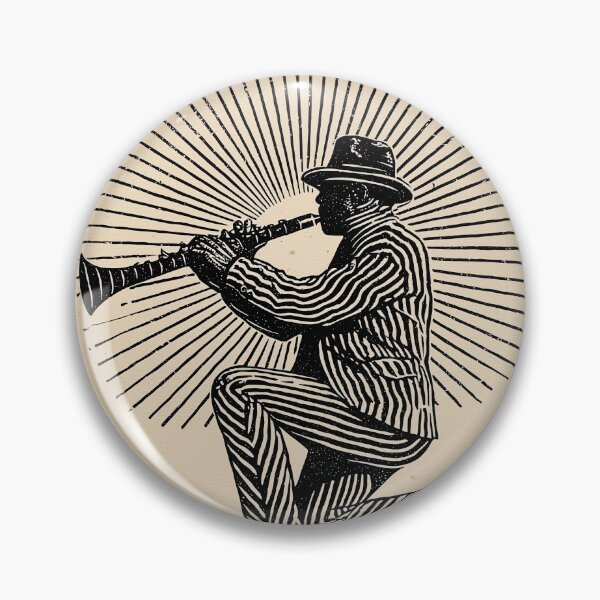 Item preview, jazz Musician Playing Clarinet in Pinstripe Suit designed and sold by lautir.