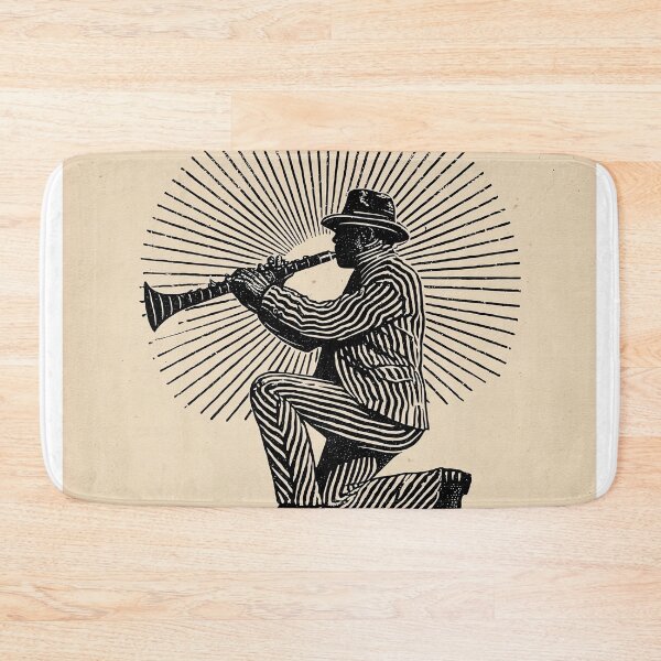 Item preview, jazz Musician Playing Clarinet in Pinstripe Suit designed and sold by lautir.