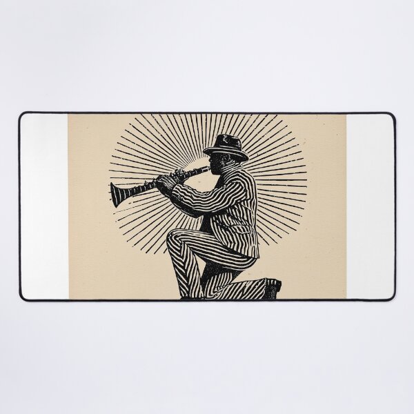 Item preview, jazz Musician Playing Clarinet in Pinstripe Suit designed and sold by lautir.