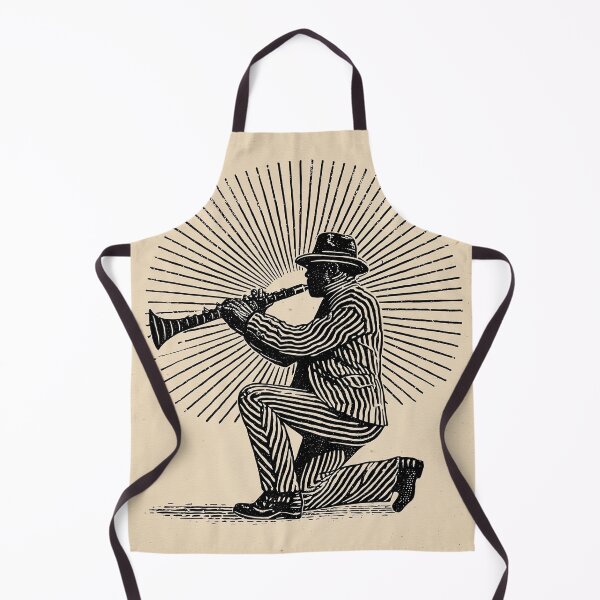 Item preview, jazz Musician Playing Clarinet in Pinstripe Suit designed and sold by lautir.