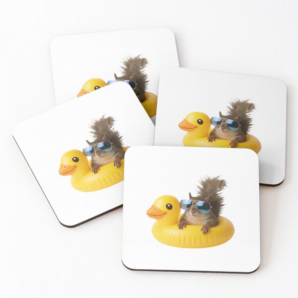 Item preview, Squirrel duck pool float funny kawaii cute meme designed and sold by CheeseBlueprint.